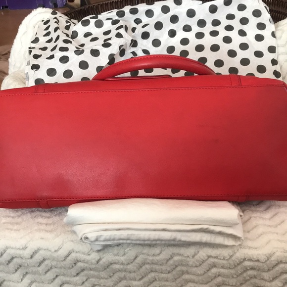 Kate Spade ♠️ flashy BRIGHT cherry red leather satchel! - Picture 15 of 17